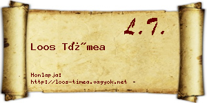 Loos Tímea névjegykártya